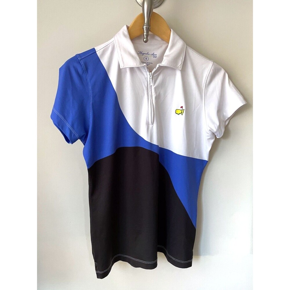Magnolia Lane Masters Golf Shirt Womens S Short Sleeve 1/4 zip Color Block